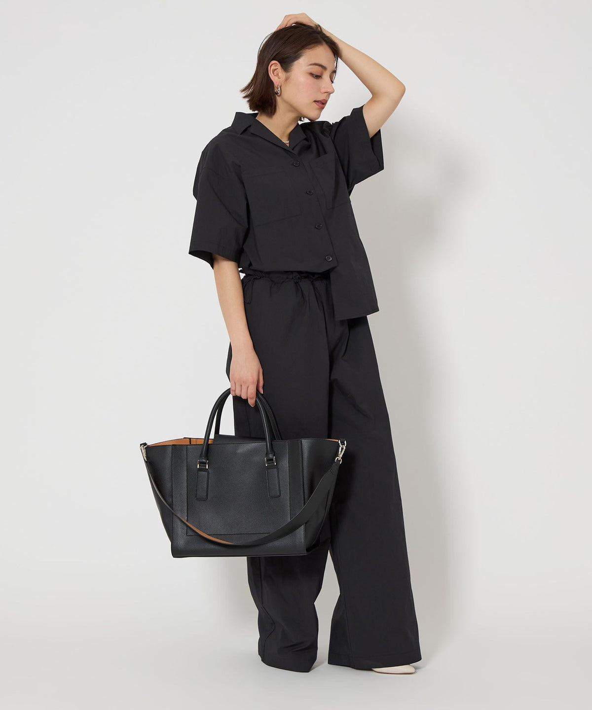 Exclusivo web: Bolso tote trapecio con correa ancha / A4 / para el trabajo
