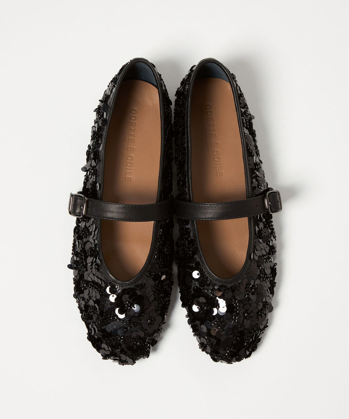 Mary Jane Sequin Flats 10↑
