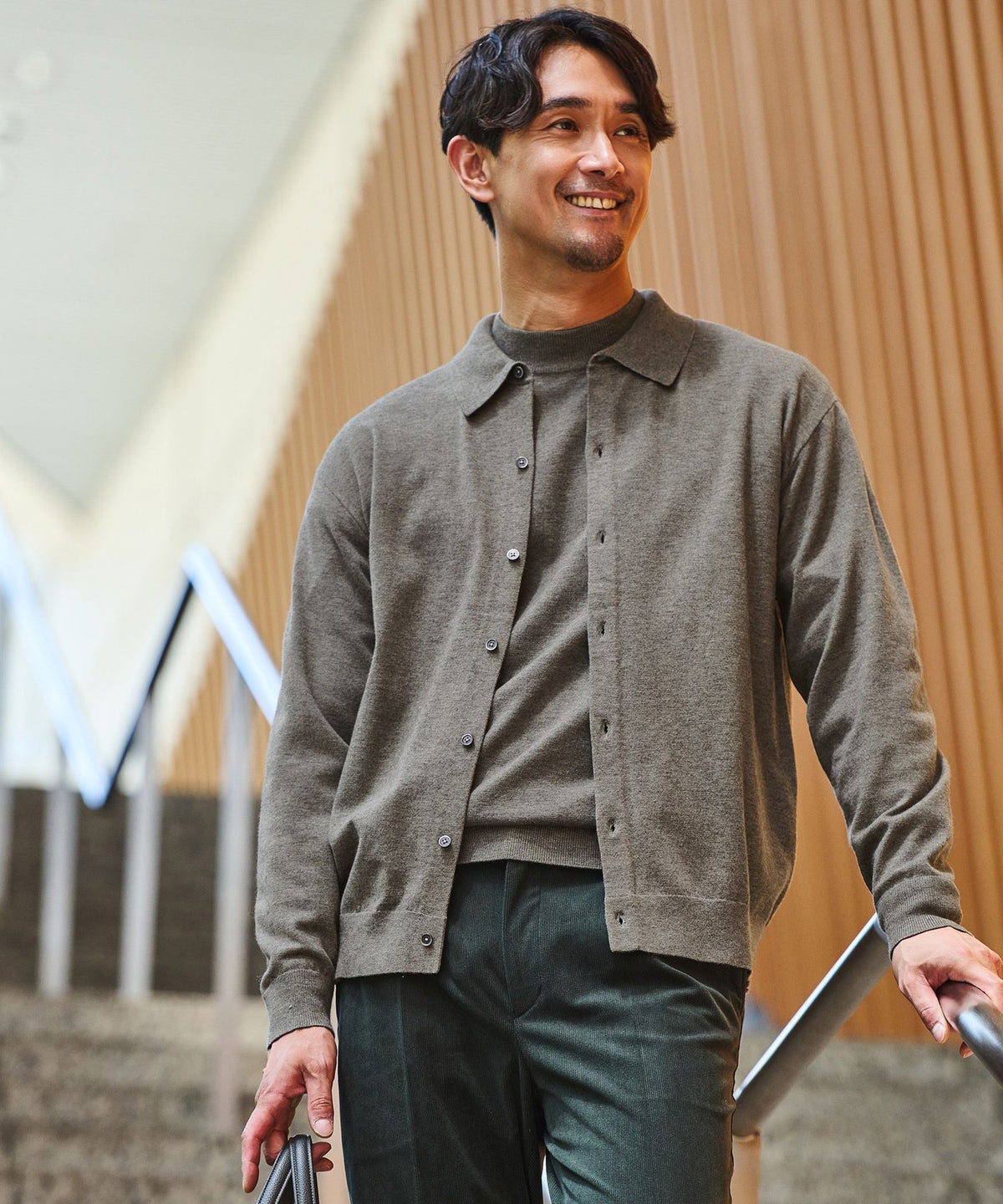 【网络限定】JUST fit 高密针织Polo领开衫