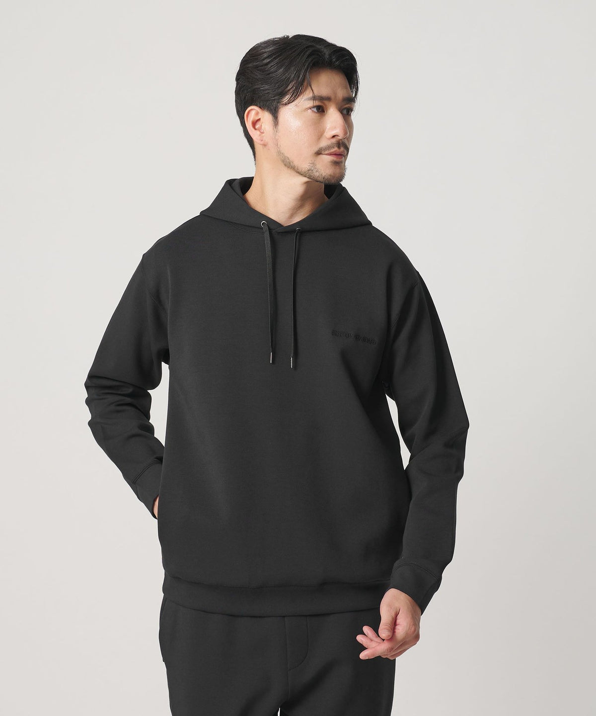 【網路限定 WARDROBE SMART】雙層針織 Logo 連帽衛衣/可成套搭配 【抗菌・防臭】