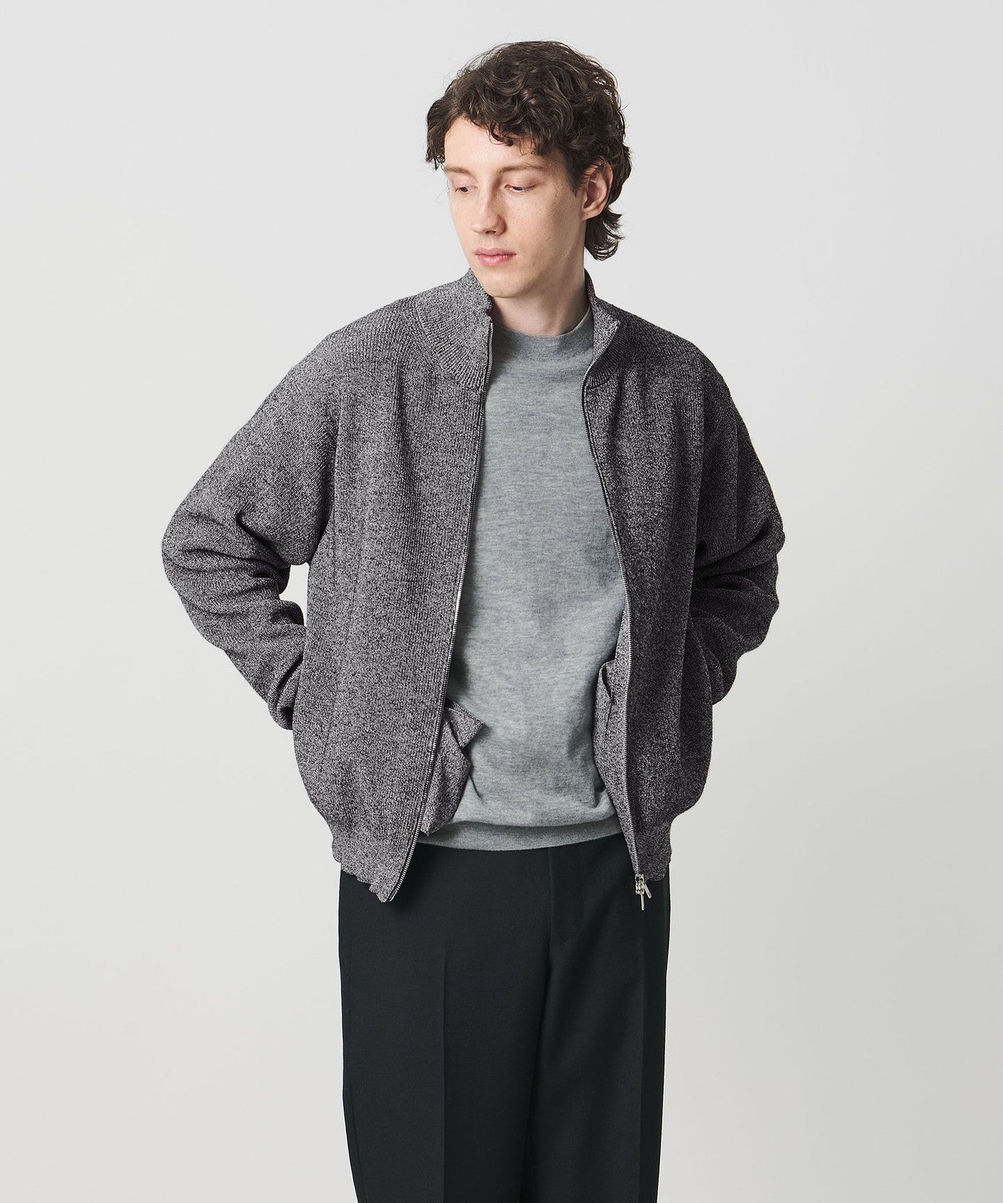 ジップアップ ドライバーズニット