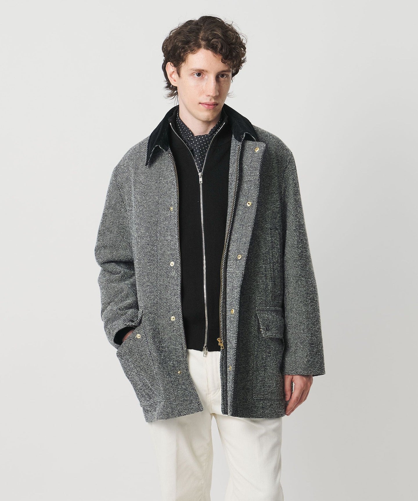 ジップアップ ドライバーズニット