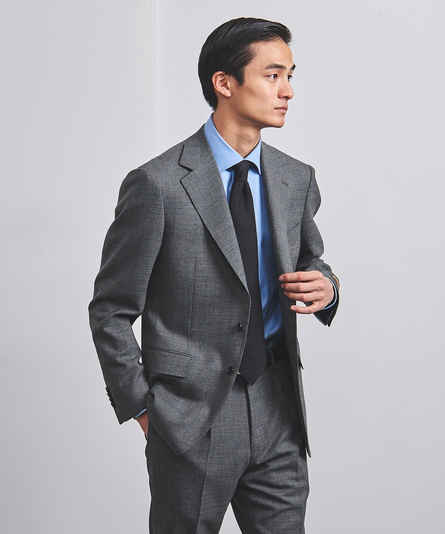 Polar Solid 3-Button Suit -Stretch- - UNITED ARROWS