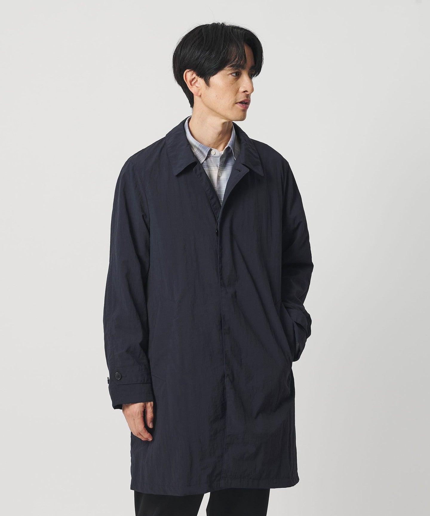 PERTEX Nylon Balmacaan COAT Water-repellent Water - UNITED ARROWS