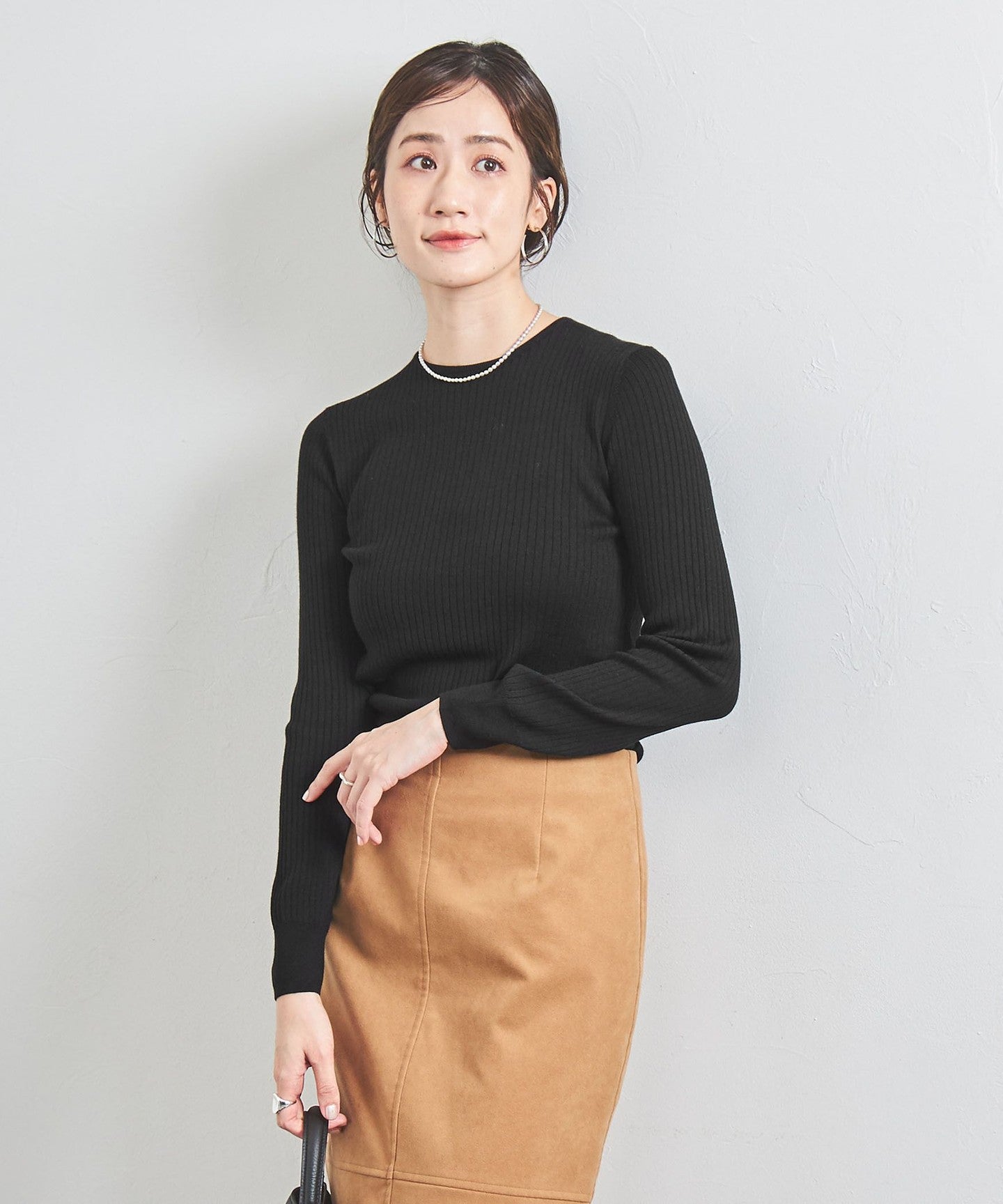 Ribbed Crew Neck KNIT - UNITED ARROWS