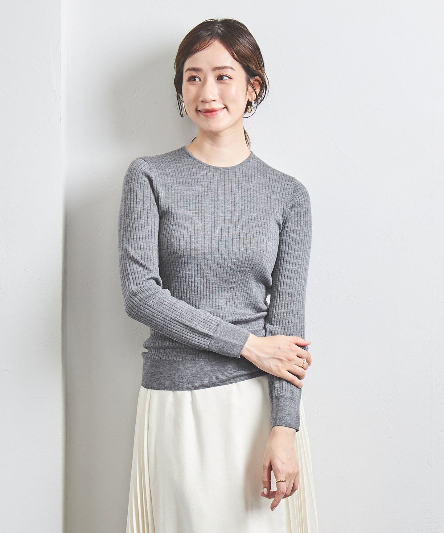 UNITED ARROWS & SONS by D.O ＋10 RIB CREW Ribbed Crew Neck KNIT - UNITED ARROWS