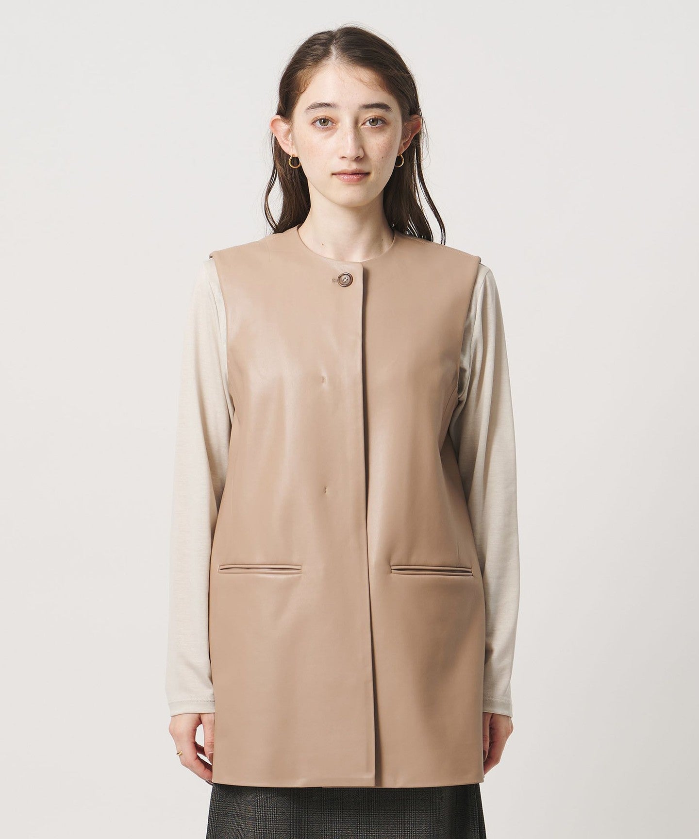 レザーライク ジレ ‐ウォッシャブル‐ - UNITED ARROWS