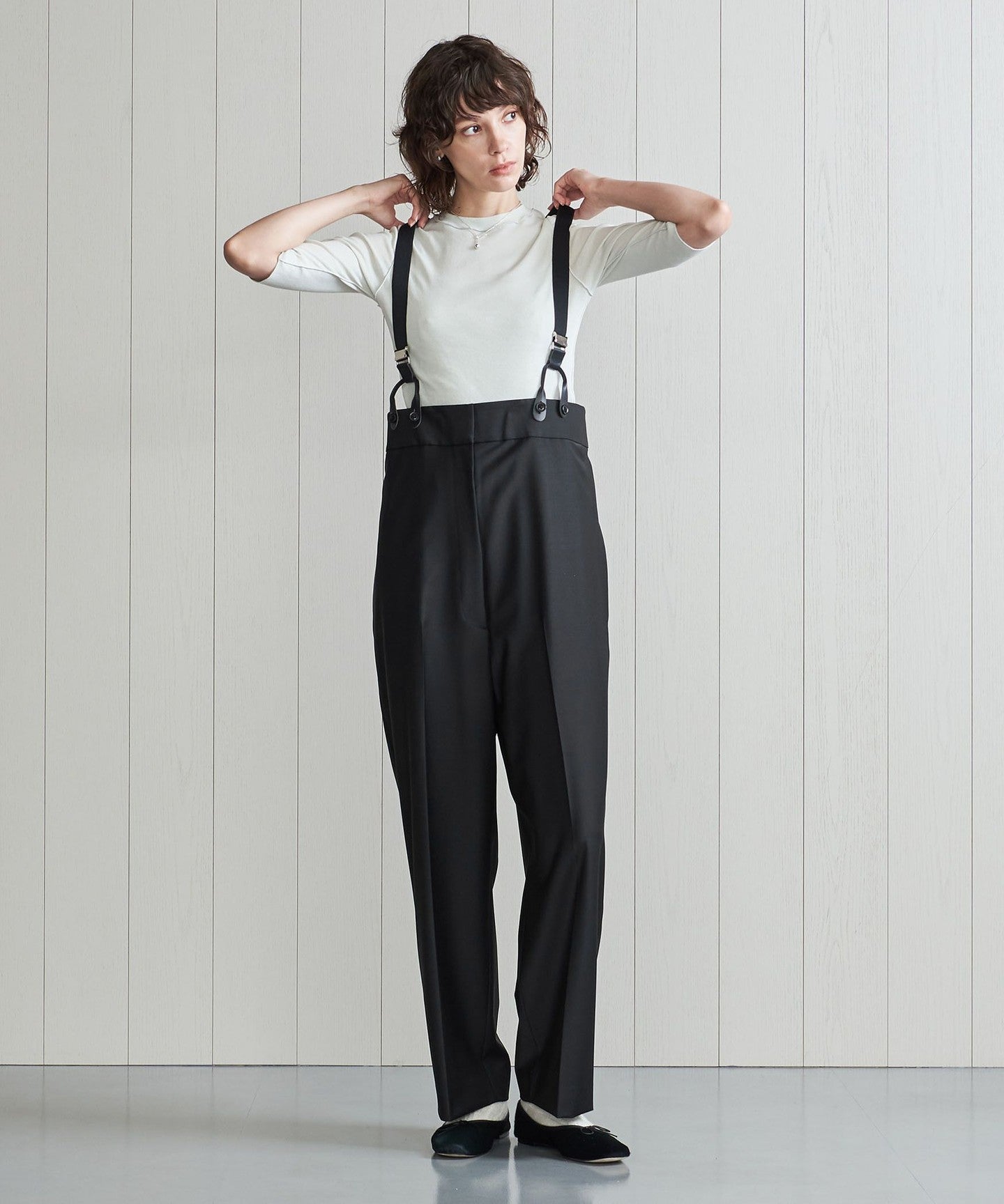 Hビューティ&ユース HIGH WAIST SUSPENDERS PANTS H]Tropical High-Waist Suspender PANTS - UNITED ARROWS