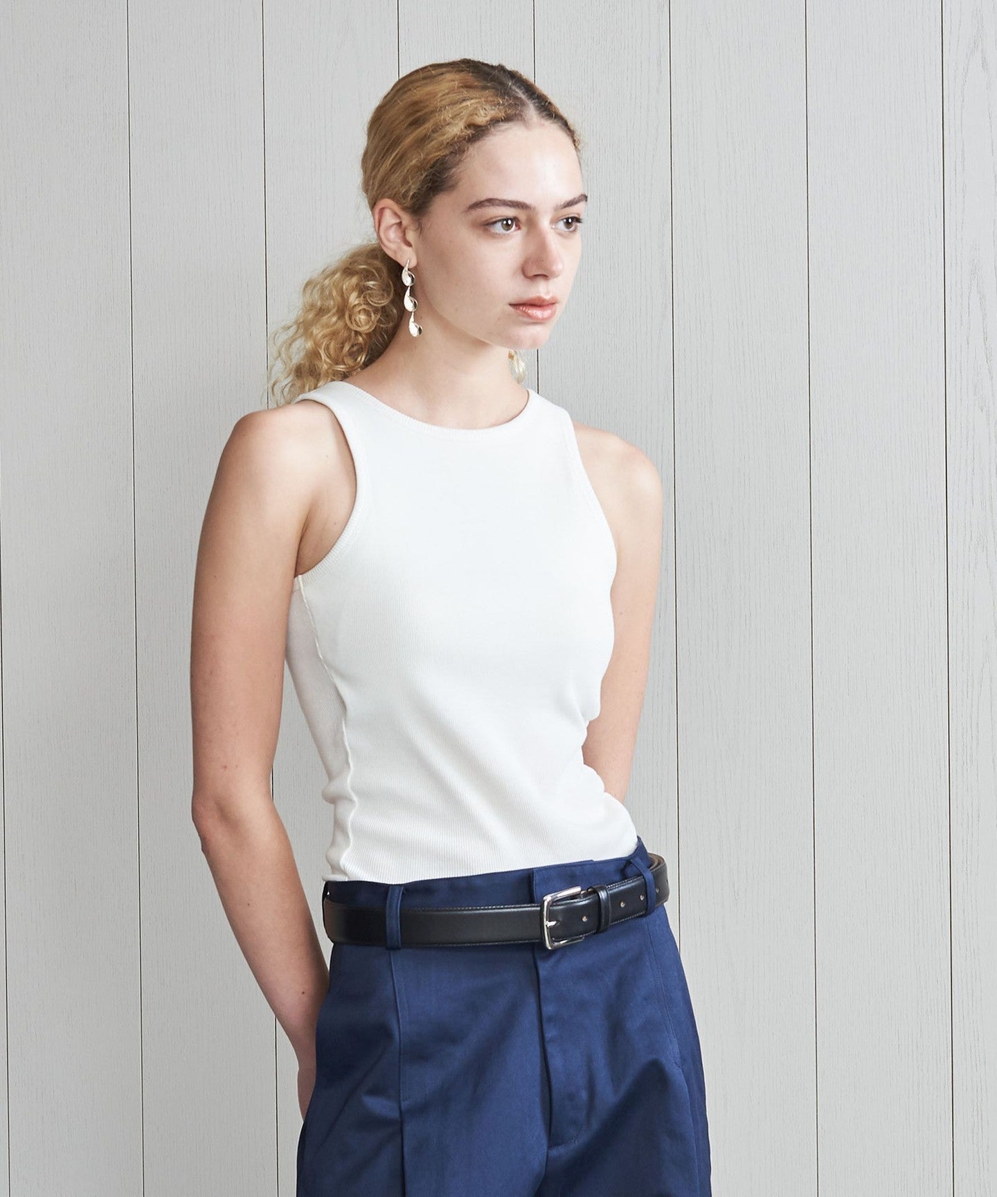 トップス united8 H]Ribbed American Sleeve TUNK TOP - UNITED ARROWS