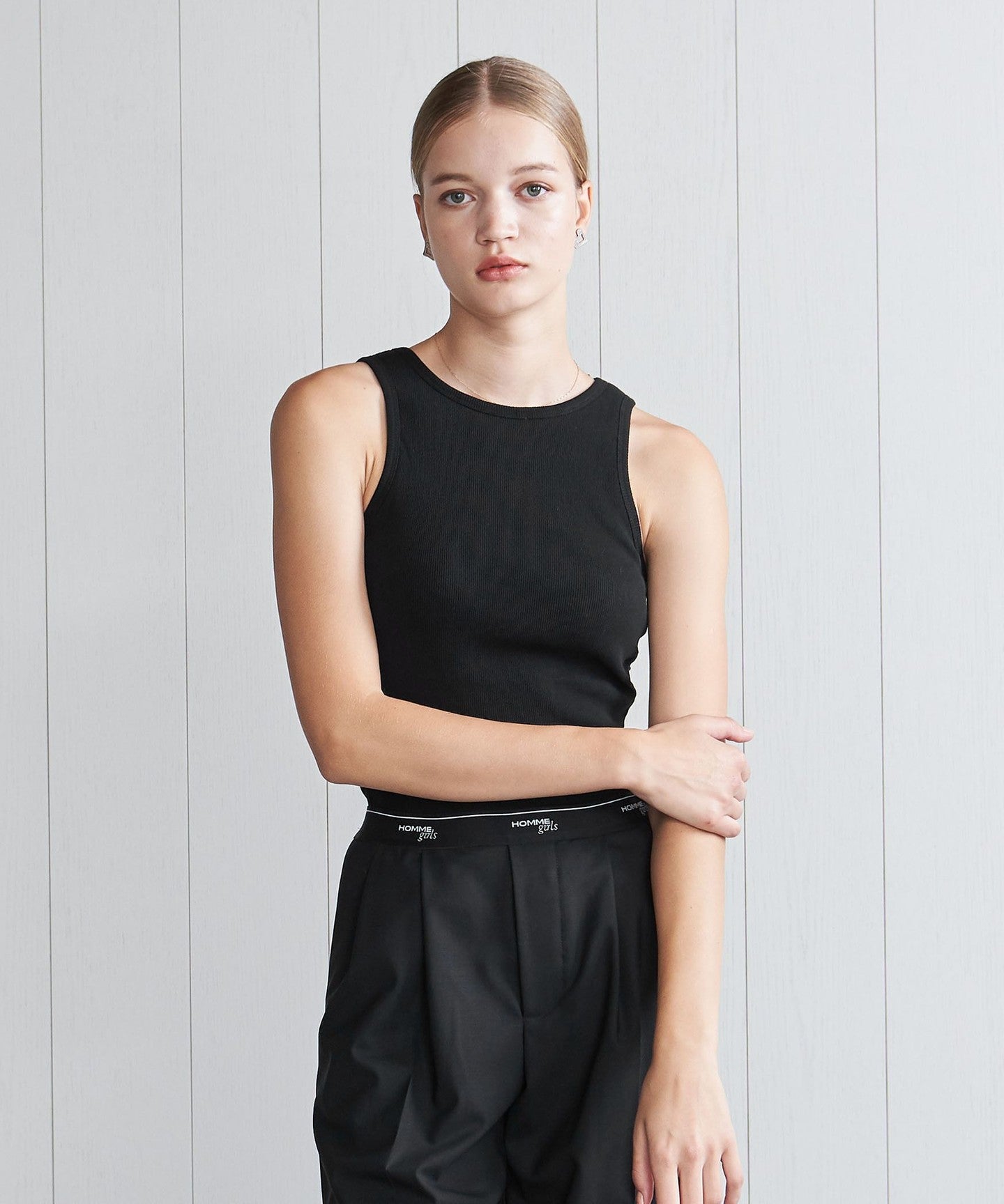 H]Ribbed American Sleeve TUNK TOP - UNITED ARROWS