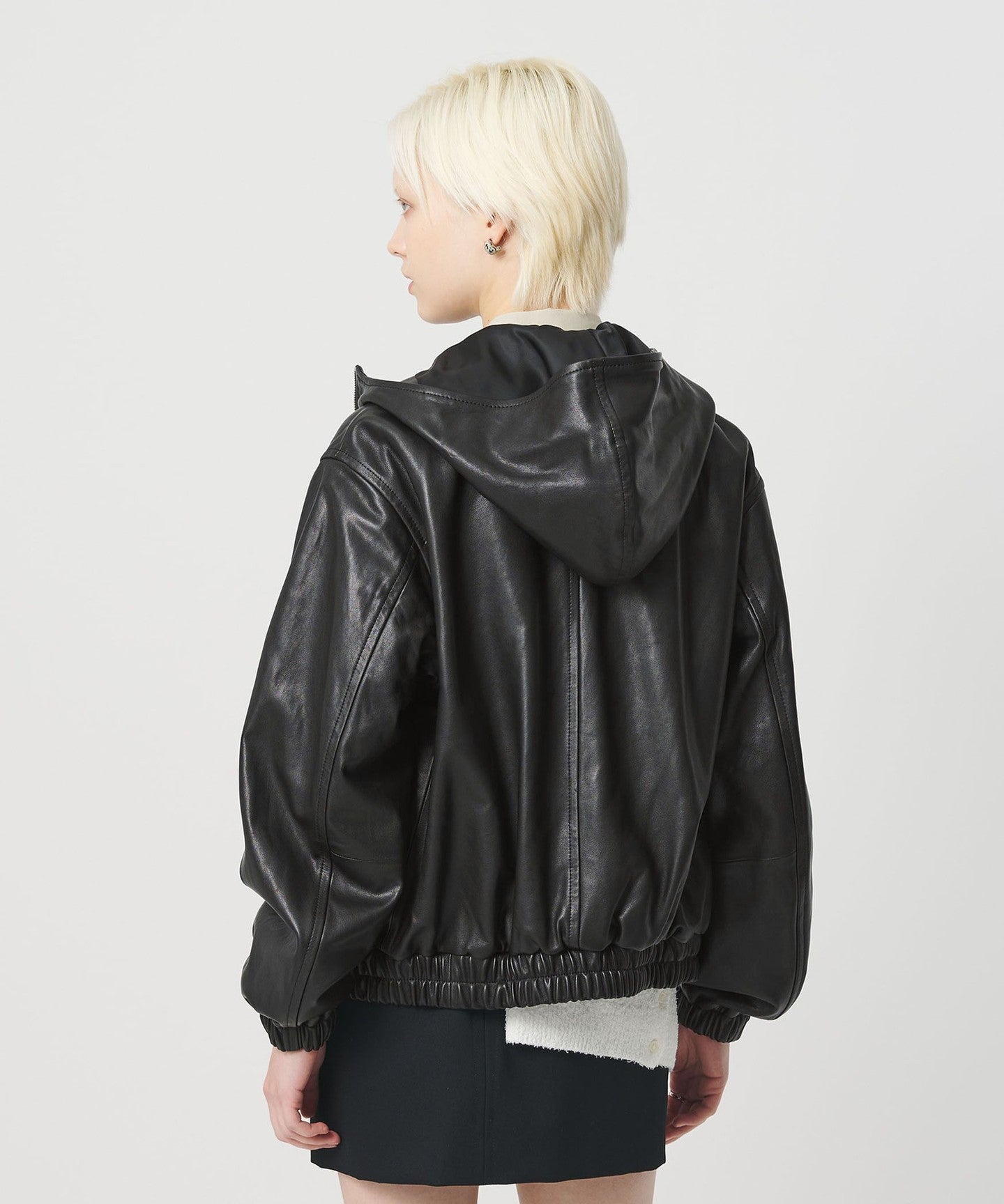 〔vintage〕United Arrows sheepleather hood H]Sheep Leather Hood BLOUSON - UNITED ARROWS