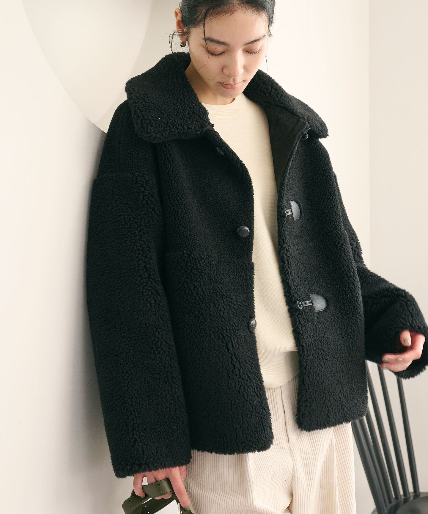 WEB Limited] Boa × Faux Mouton Loop ButtonJACKET 2WAY - UNITED ARROWS