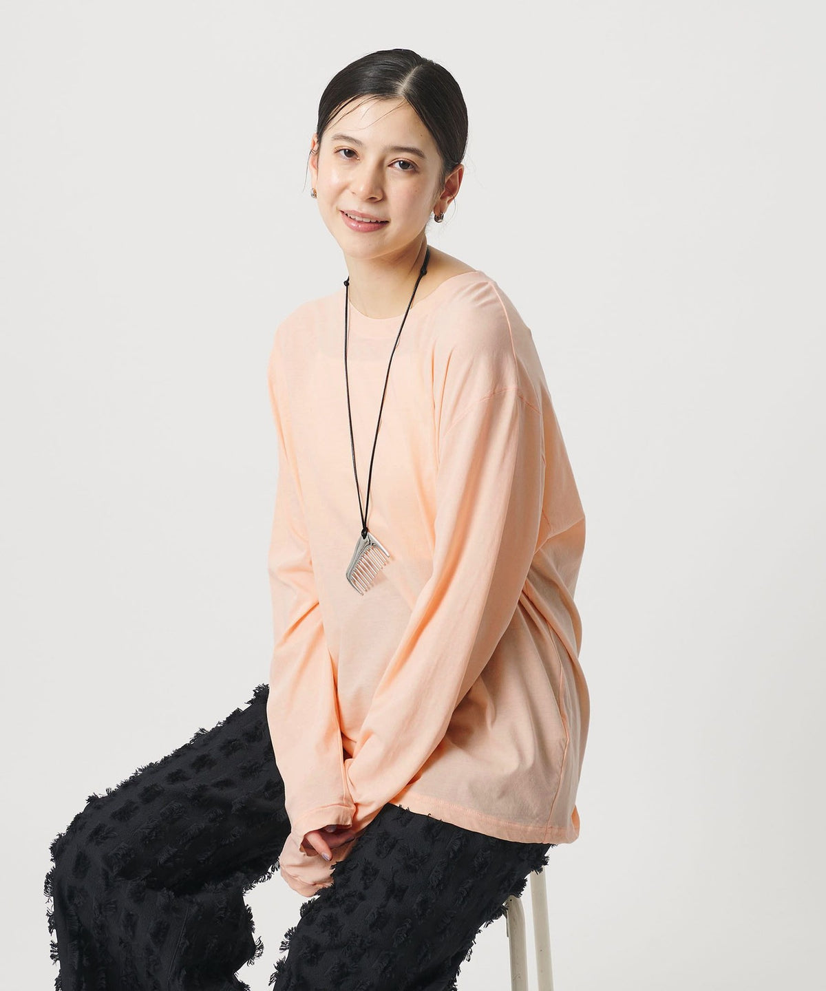 Cotton Loose Long-Sleeve T-Shirt