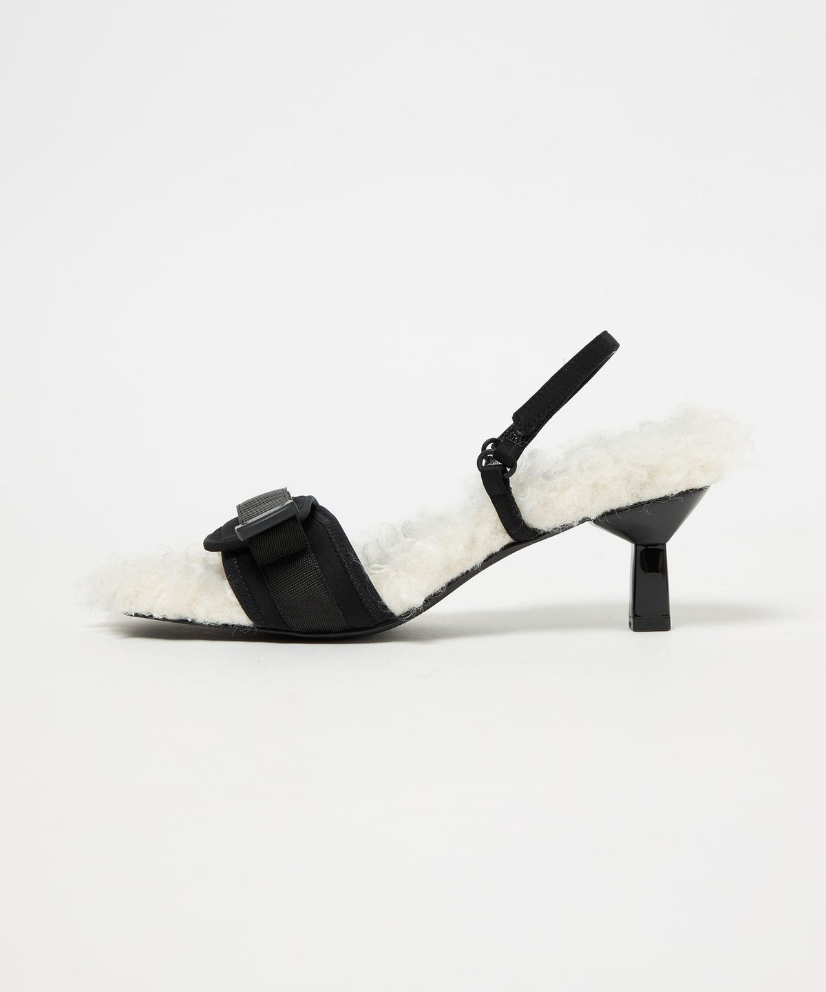 <SY> Faux Fur Heeled Sandals 55↑