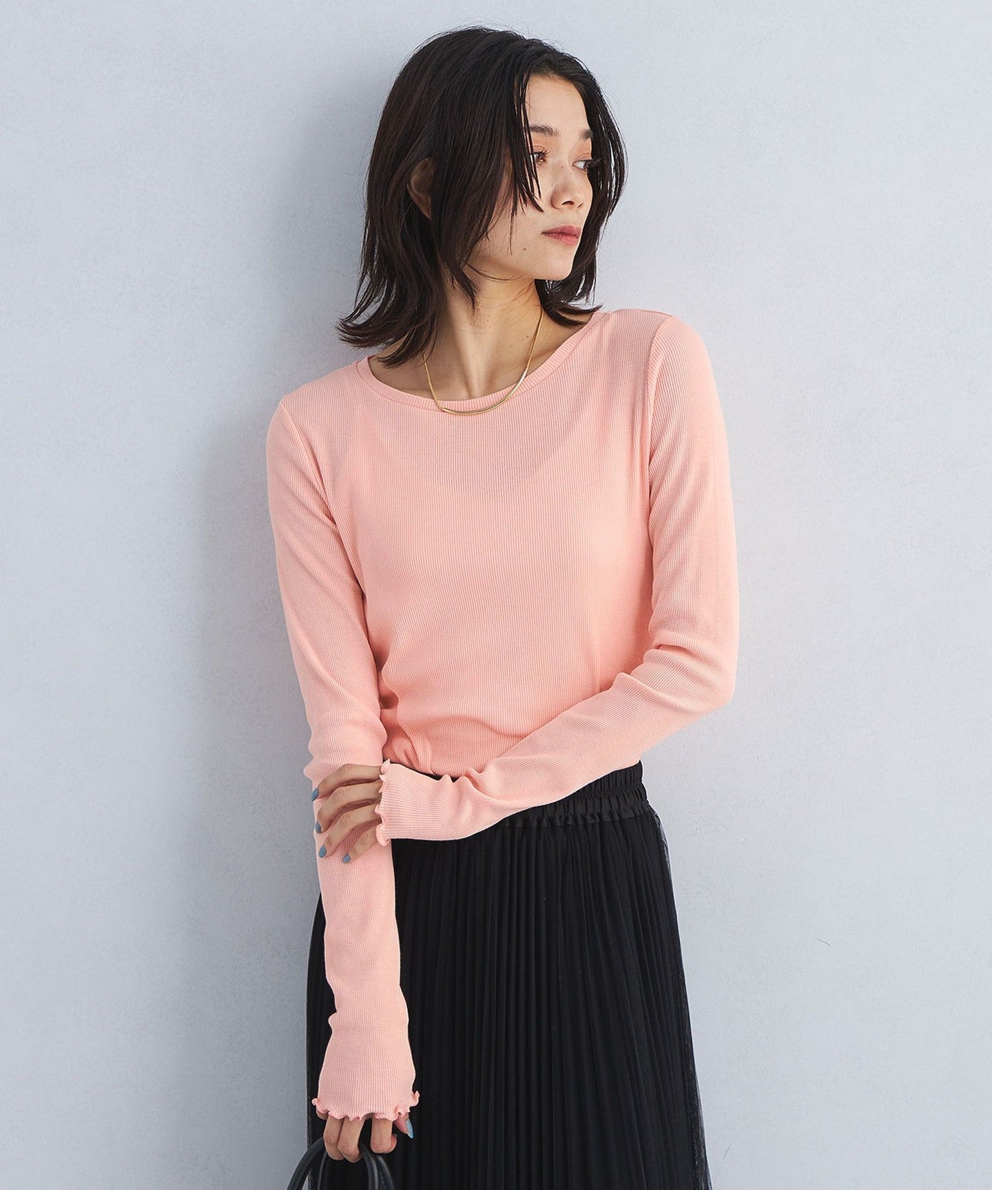High Twist Rib Crew Neck Pullover T-Shirt 2 - UNITED ARROWS