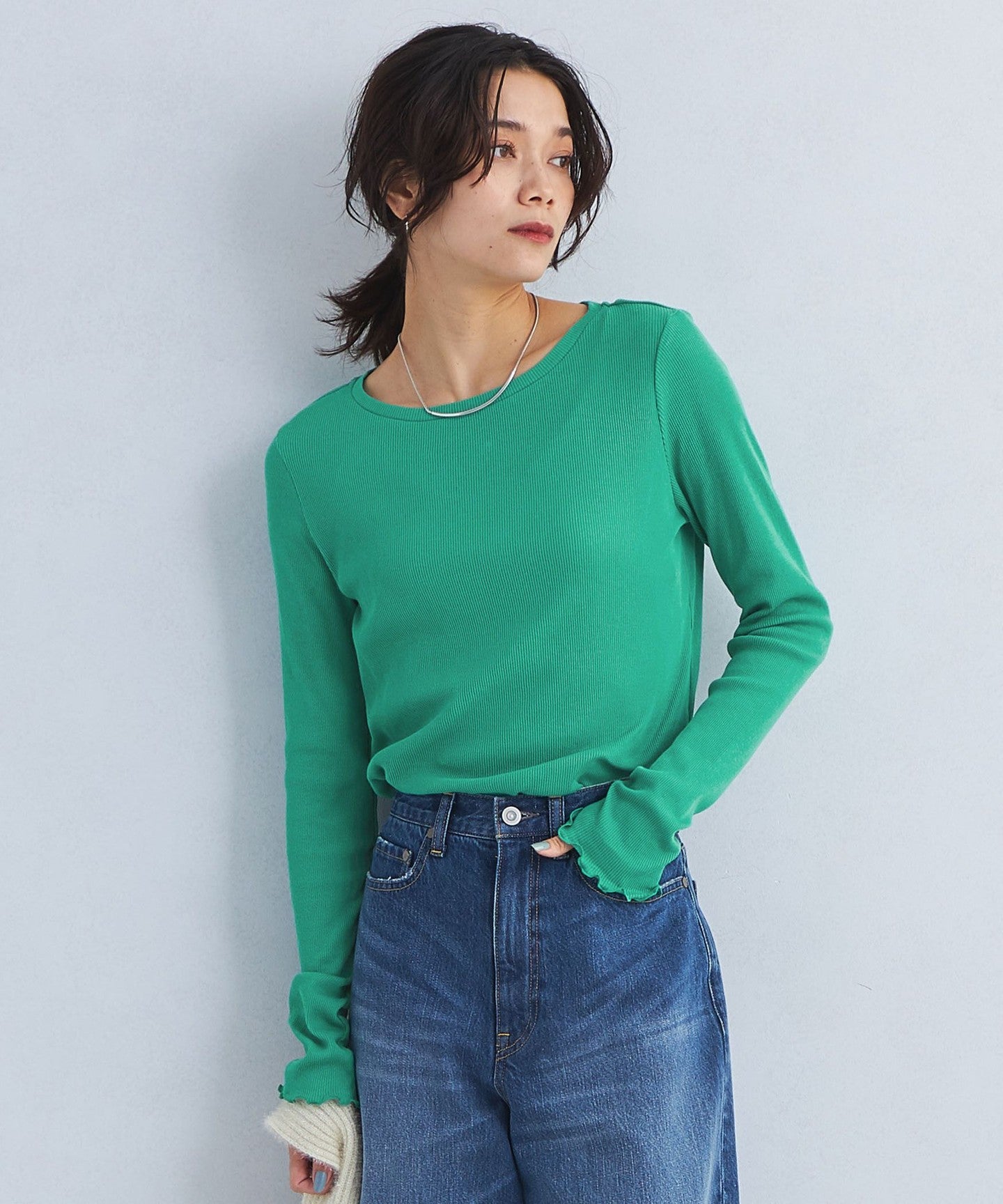 High Twist Rib Crew Neck Pullover T-Shirt 2 - UNITED ARROWS