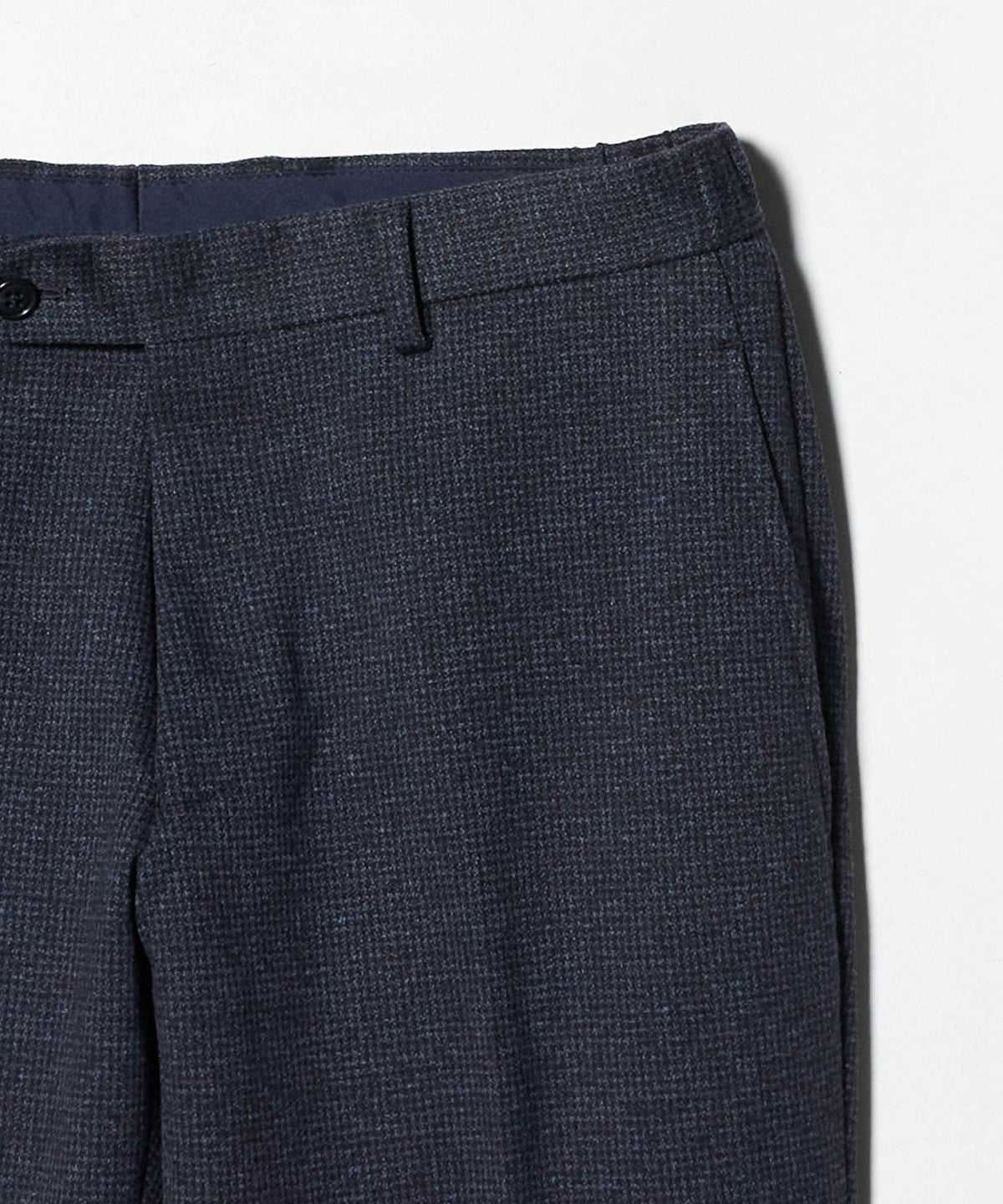＜A DAY IN THE LIFE＞杢纹针织格纹无褶西裤 -可与同系列搭配-