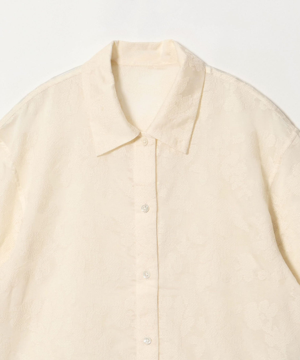 Cellulose Polyester Cross-Stitch Washable Sheer Shirt