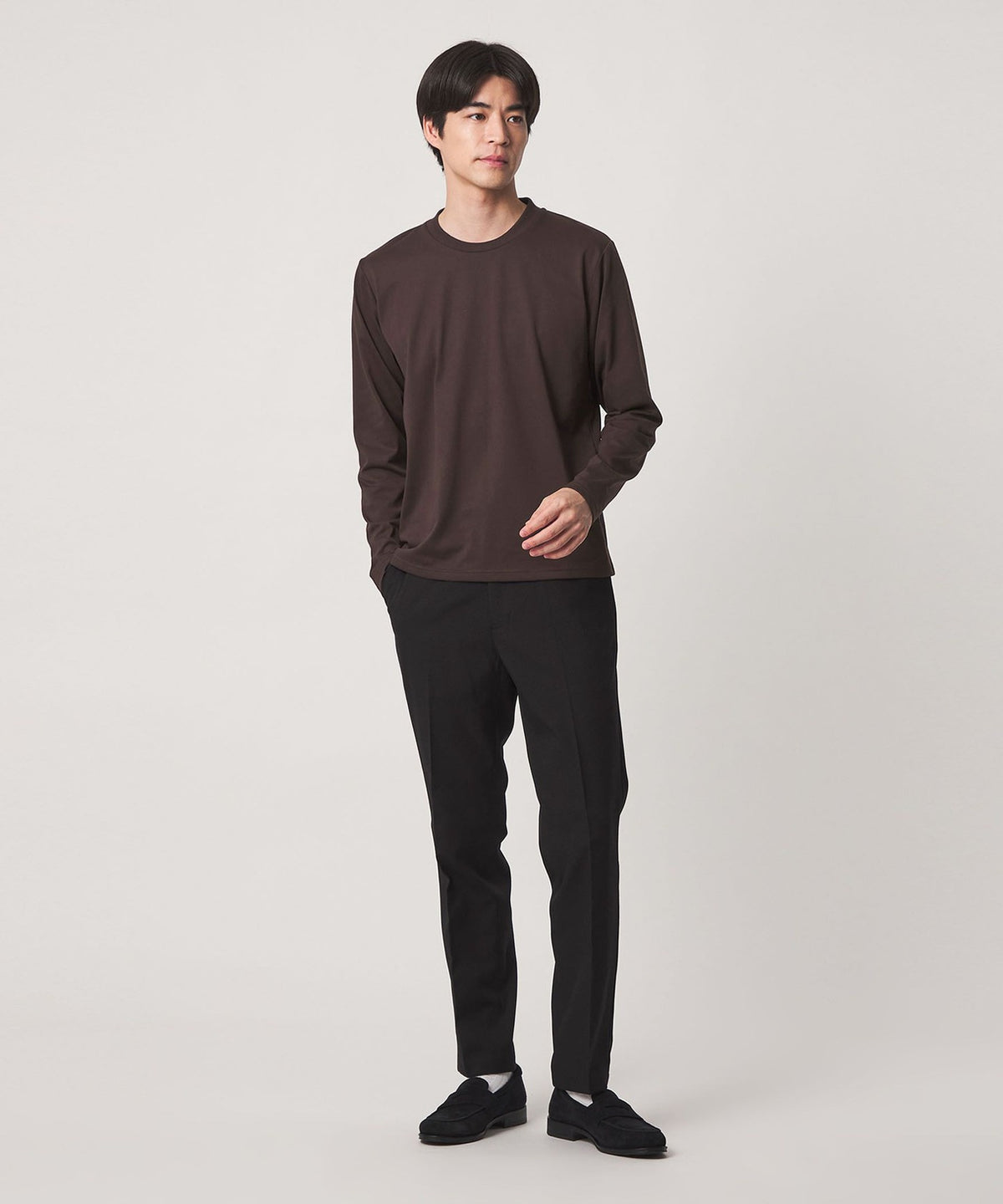 WEB Exclusive JUST fit Crew Neck Long Sleeve T-Shirt - Moisture-Wicking & Anti-Bacterial