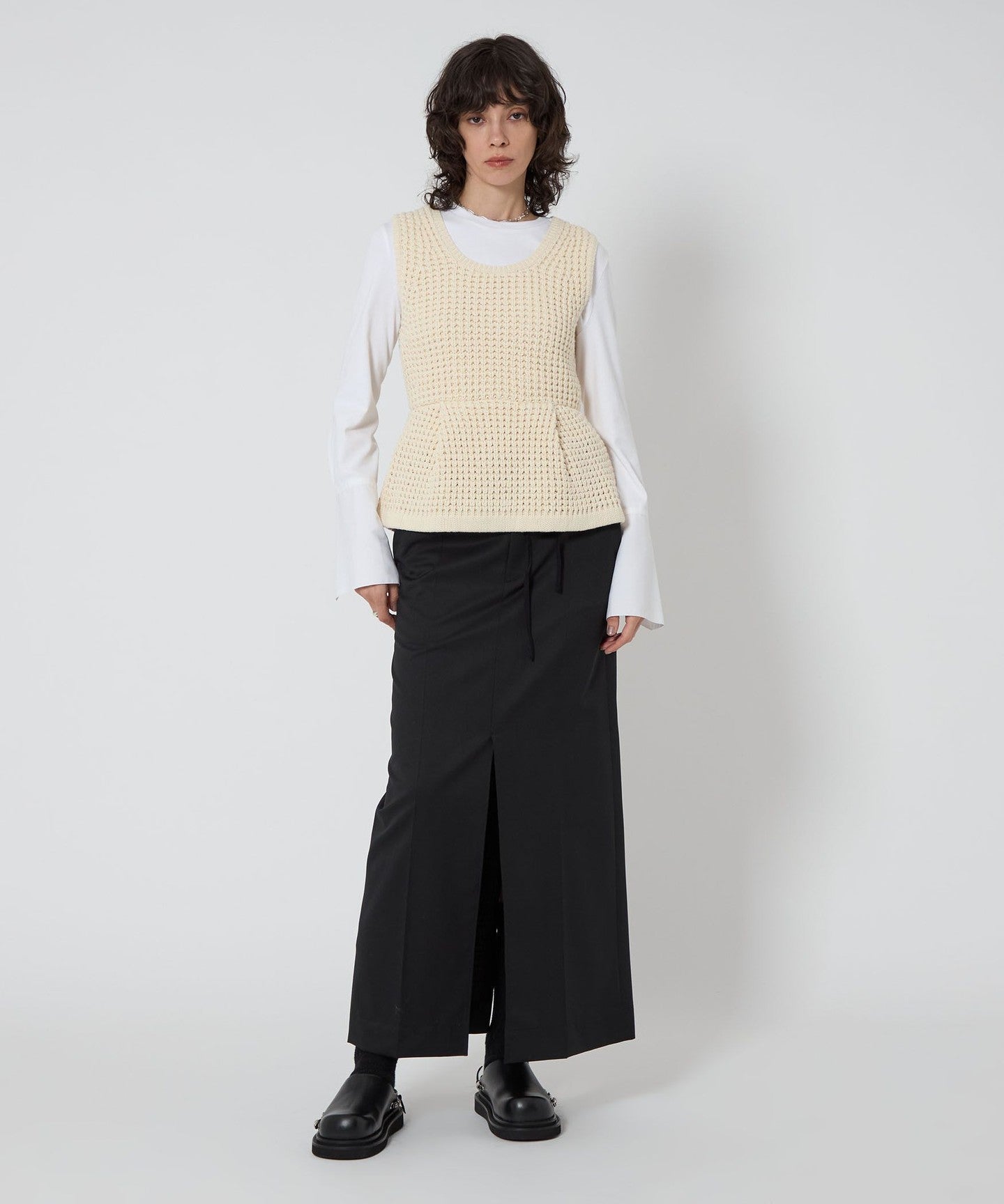 Rib Combo Crew Neck Cut and Sewn - UNITED ARROWS