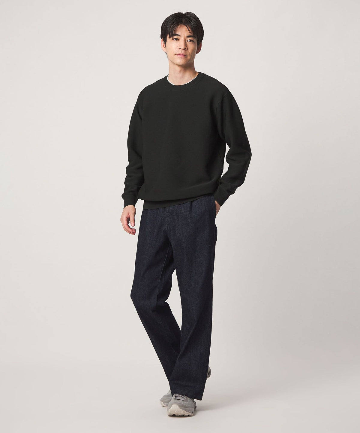 【網路限定】羅紋針織圓領上衣