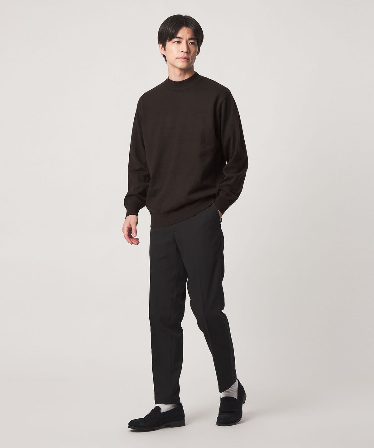 【網路限定】JUST fit 細針織 夾克內搭 假高領針織衫