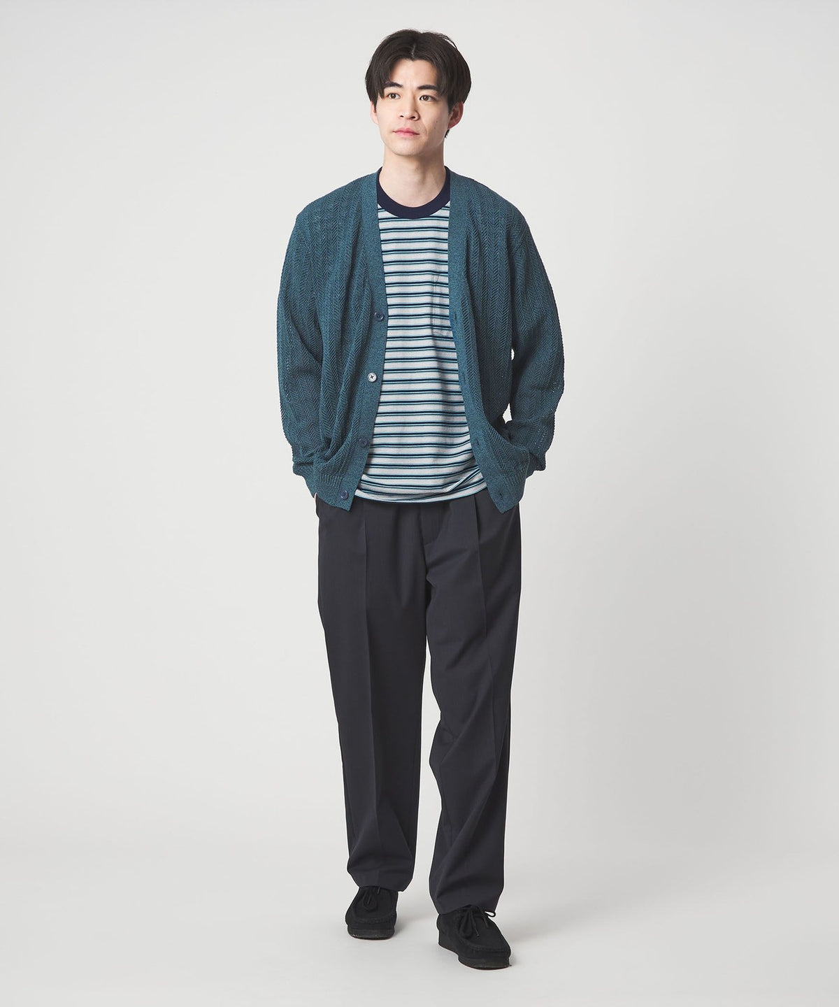 Mix Melange Mesh Cardigan