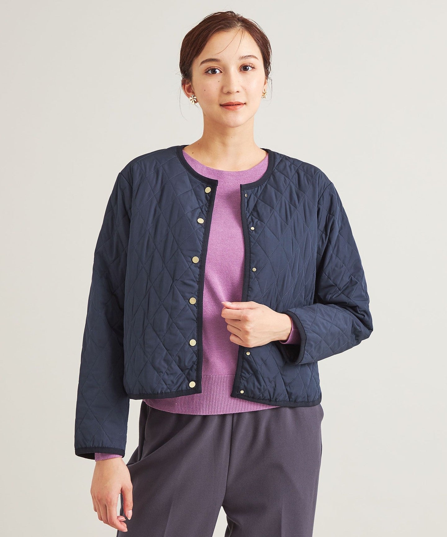 Quilting No Collar JACKET [A DAY IN THE LIFE] - UNITED ARROWS