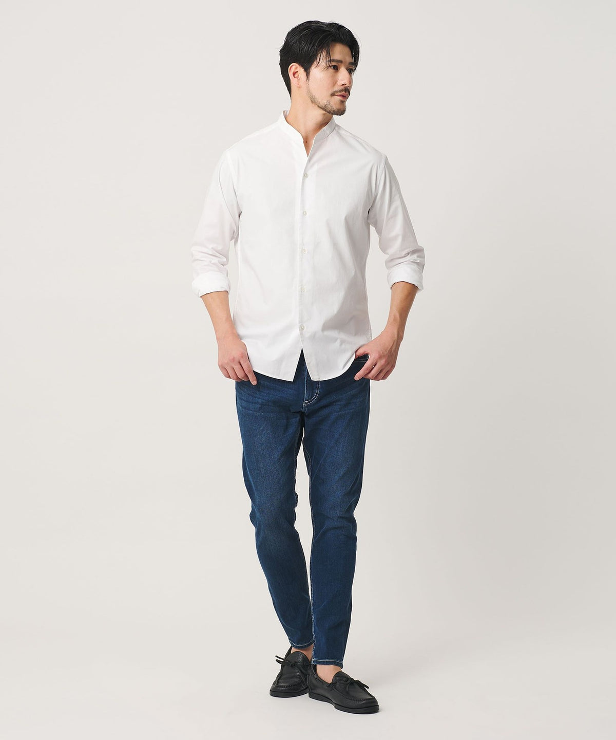 【網路限定 WARDROBE SMART】純棉立領開襟襯衫