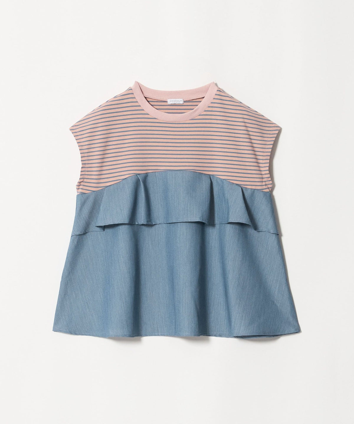 Striped Paneled T-shirt <A DAY IN THE LIFE>