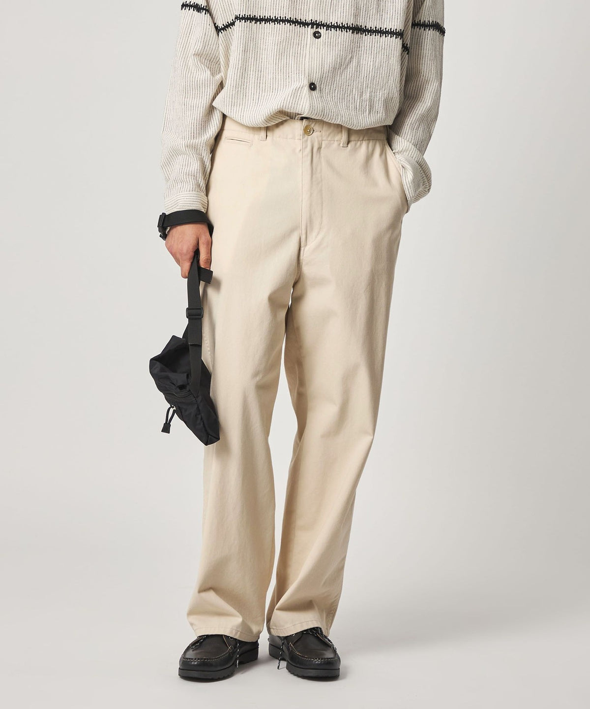 <Steven Alan> High-Twist Twill Army No-Pleat Trousers