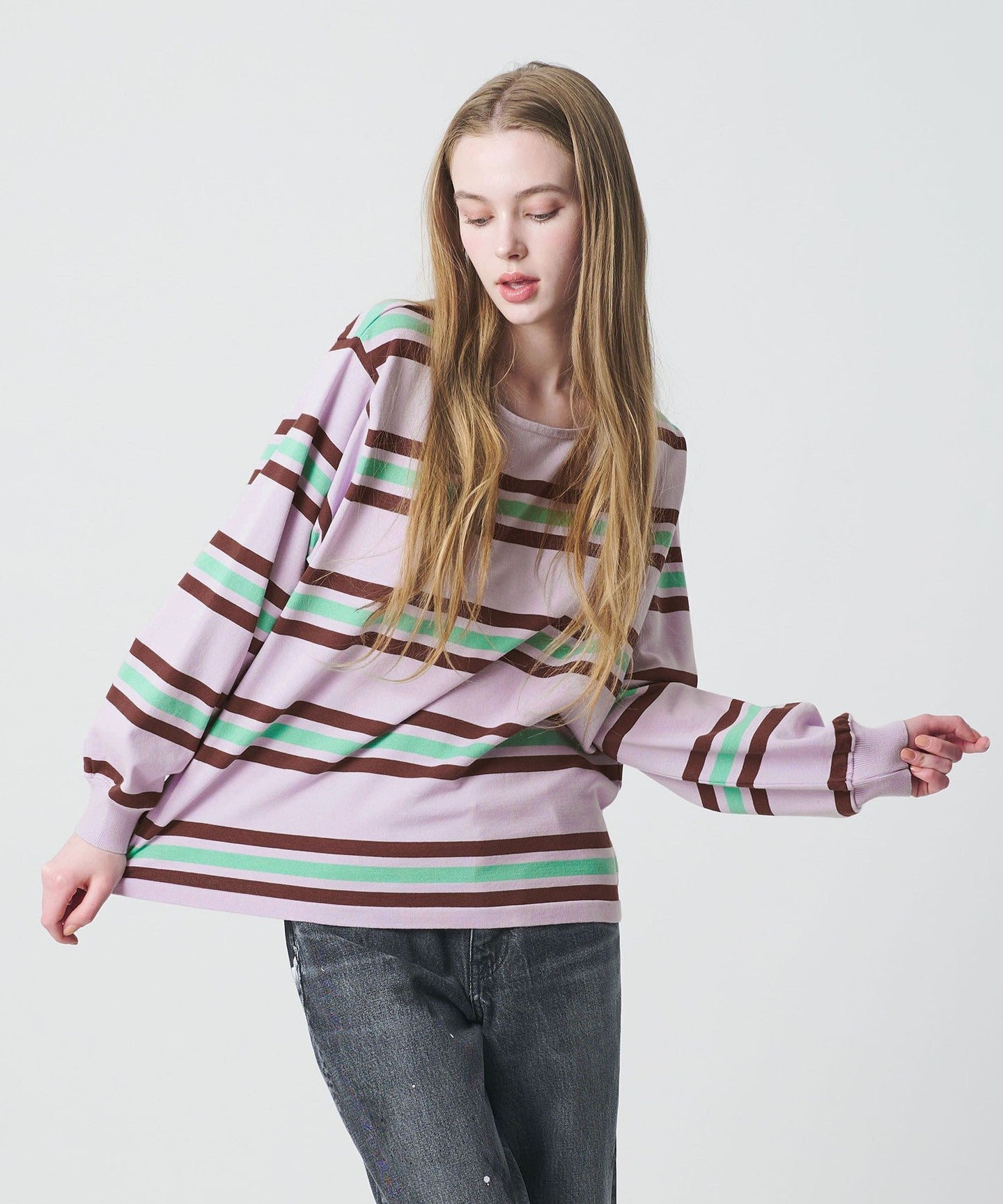 CGS.] Multi-Border Long Sleeve TSHIRT / Women's - UNITED ARROWS