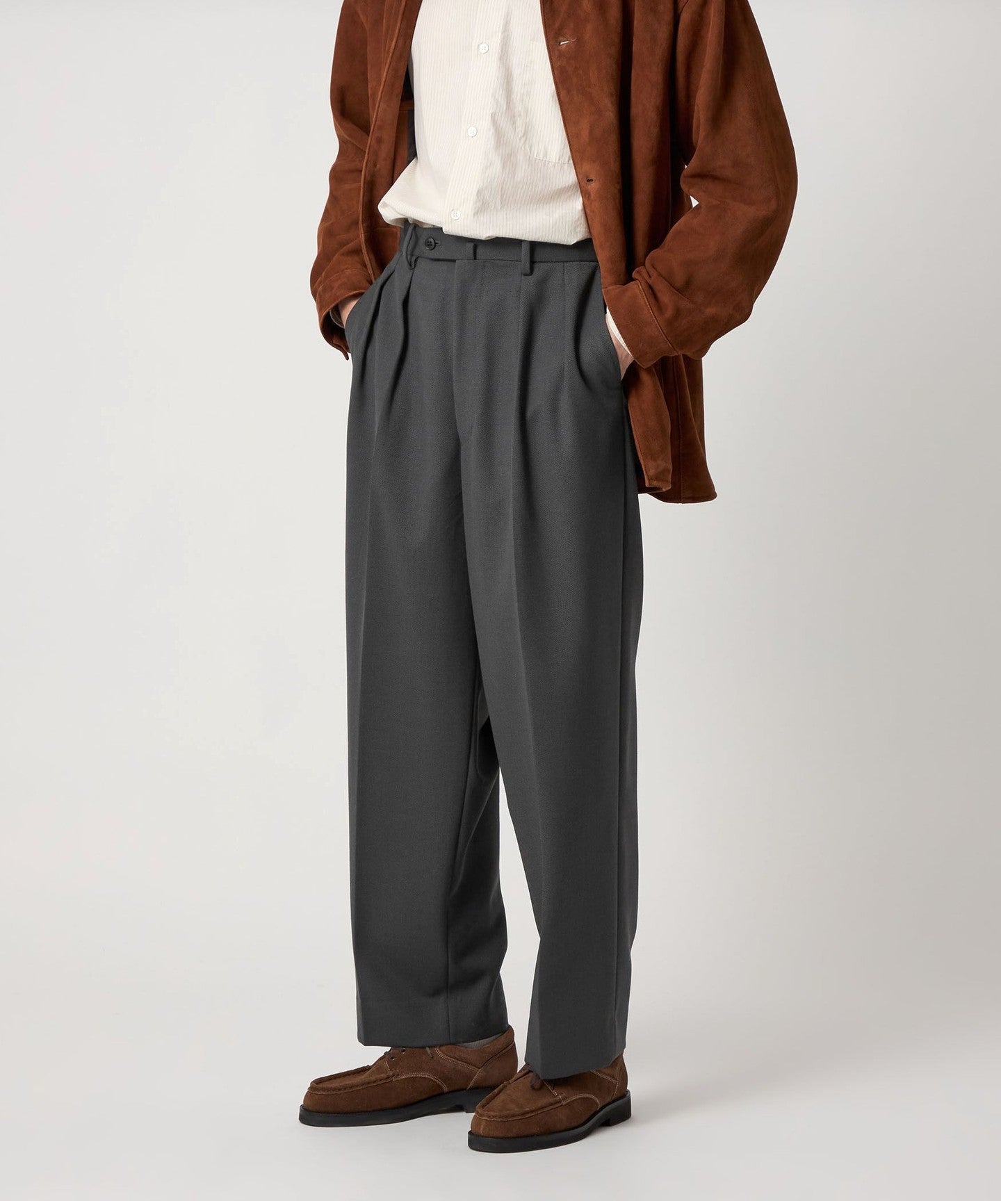ドゥロワー 2点　スティーブンアラン　オーシバル Steven Alan] Vintage Twill In-Two Pleats Dress Trousers - UNITED