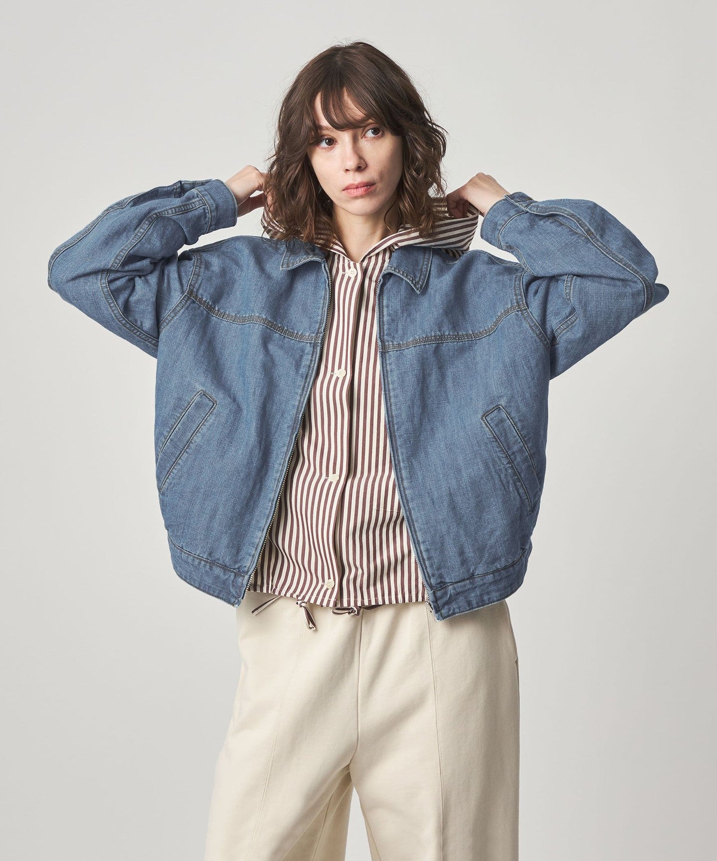 Steven Alan] Light Denim Zip BLOUSON - UNITED ARROWS