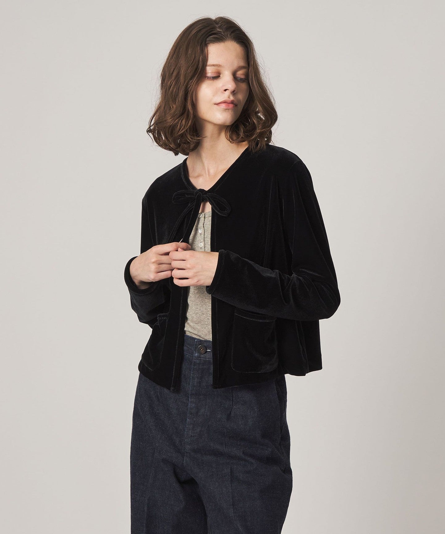 ベロア Steven Alan]ベロア ボレロ カーディガン - UNITED ARROWS
