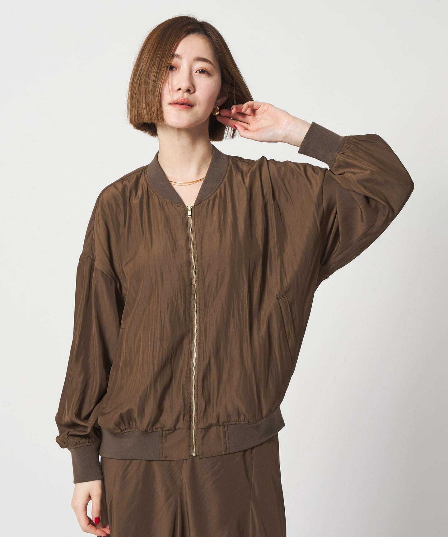 新品タグ付　conte コンテ　サテン ジップブルゾン conte]サテン ジップブルゾン - UNITED ARROWS