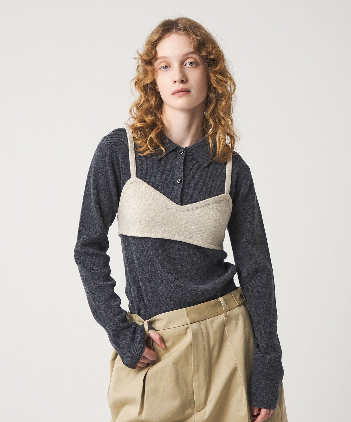 6(ROKU) ]WoolCashmere BRASKNIT - UNITED ARROWS