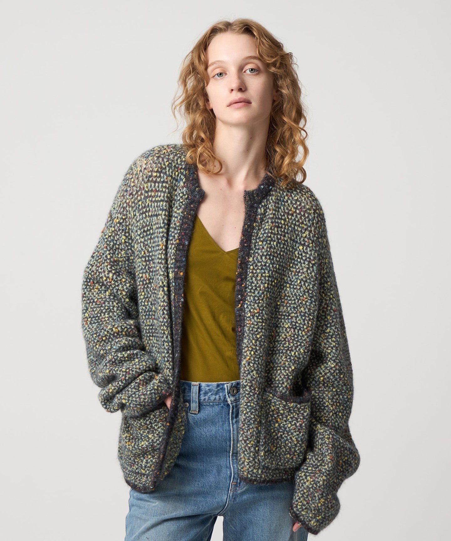 6(ROKU) ]MixKNIT CARDIGAN