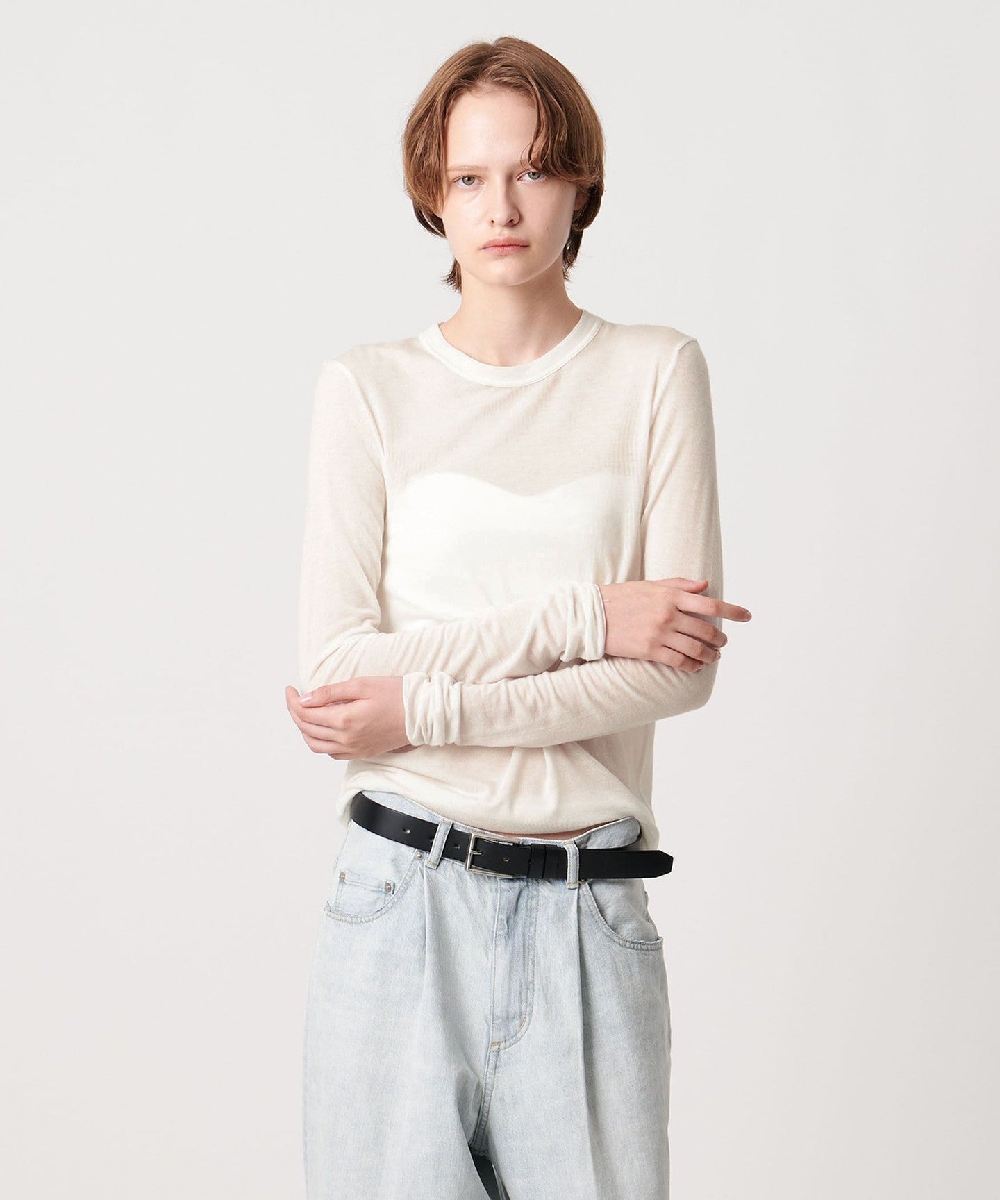 AEWEN MATOPH] Crew Neck Long Sleeve Cut and Sewn - UNITED ARROWS