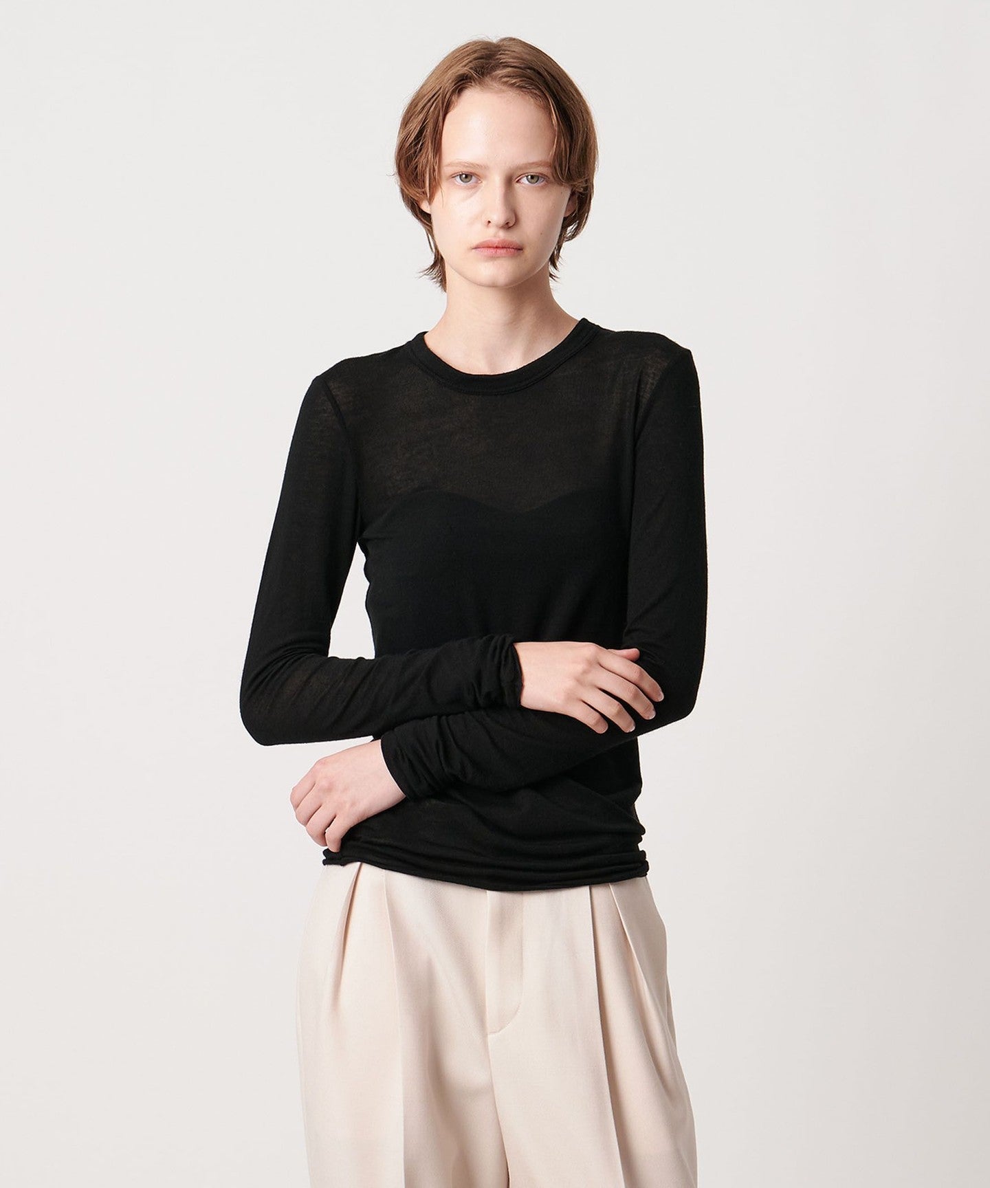 AEWEN MATOPH] Crew Neck Long Sleeve Cut and Sewn - UNITED ARROWS