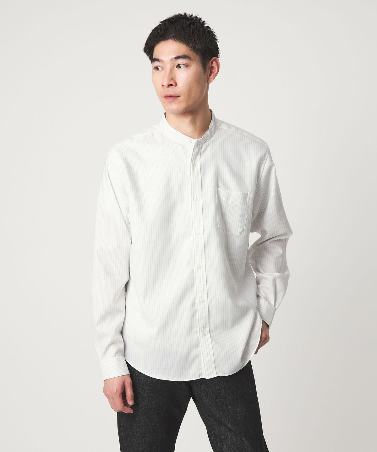 W/R 옥스포드 밴드카라 긴팔 셔츠