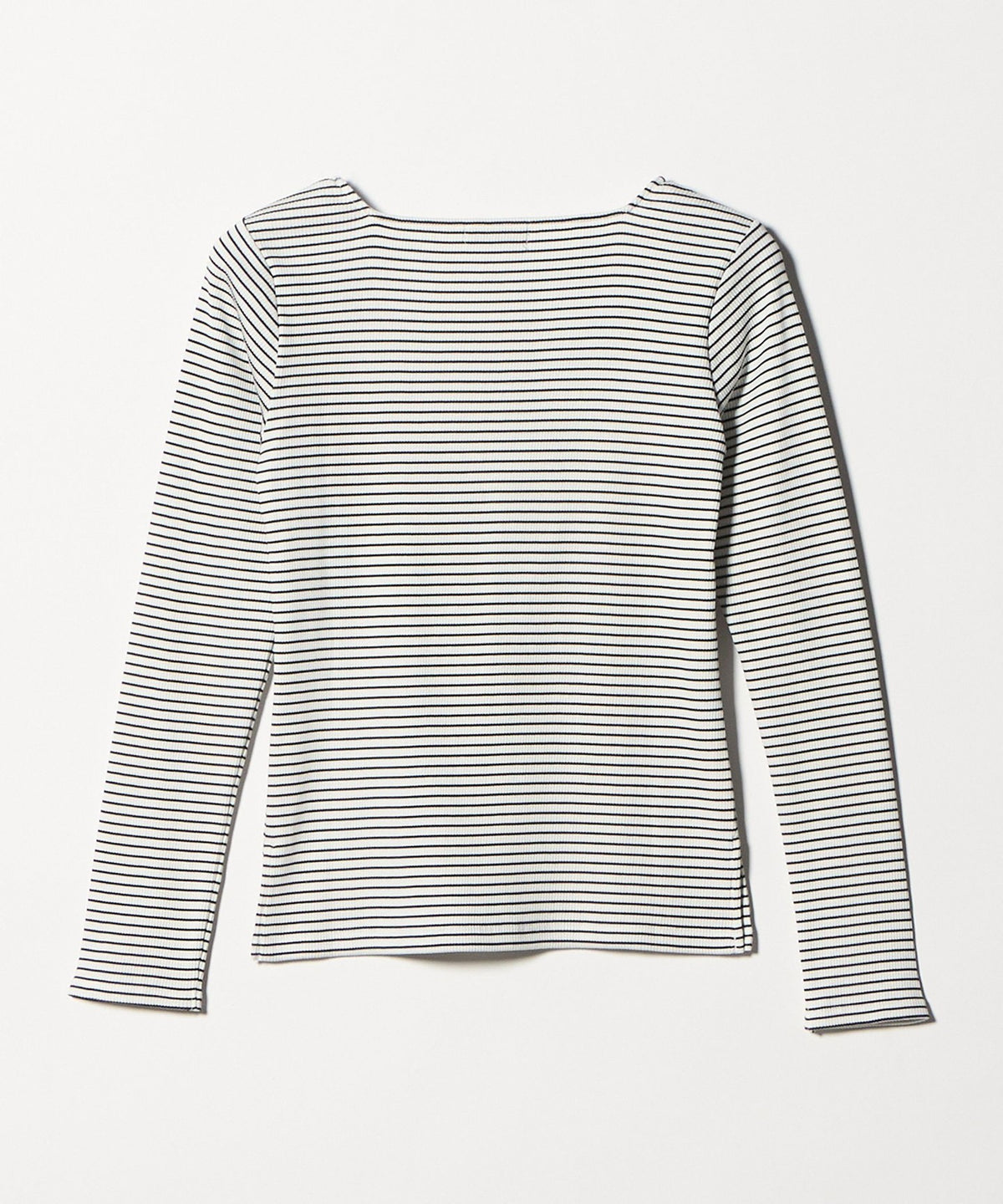 Bright Ribbed Square Neck Long-Sleeve Top