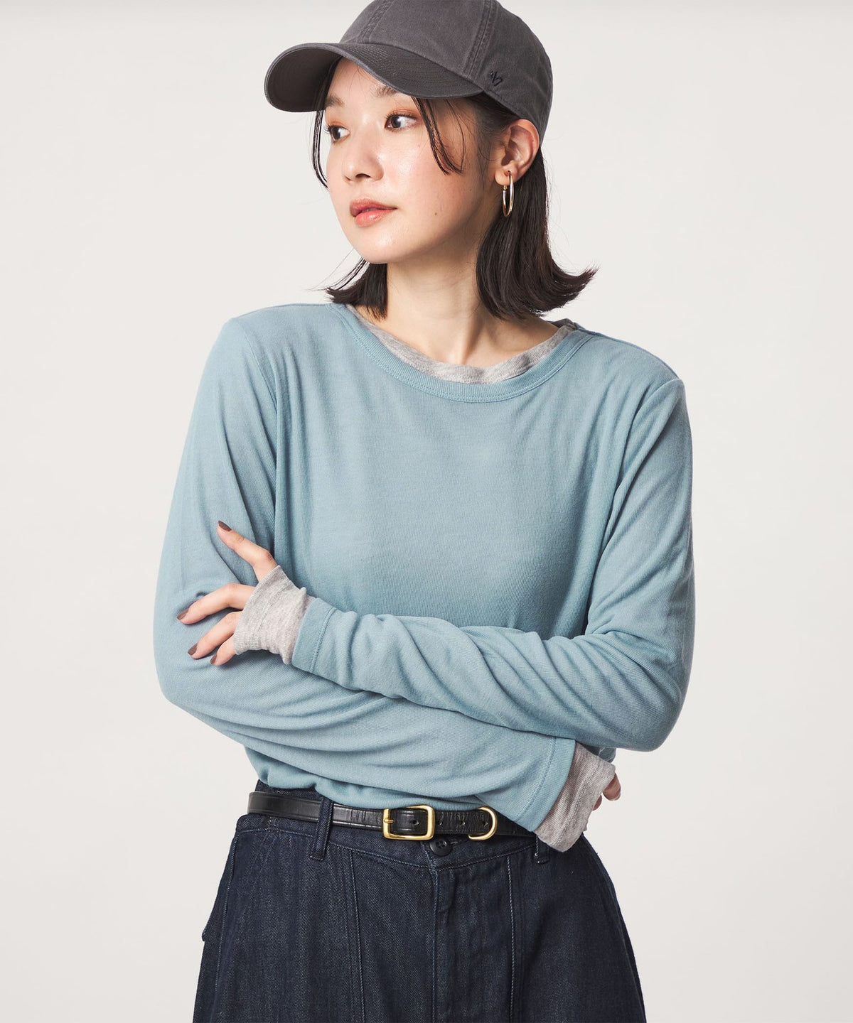 【网站限定】＜at ease＞撞色叠穿套头针织衫