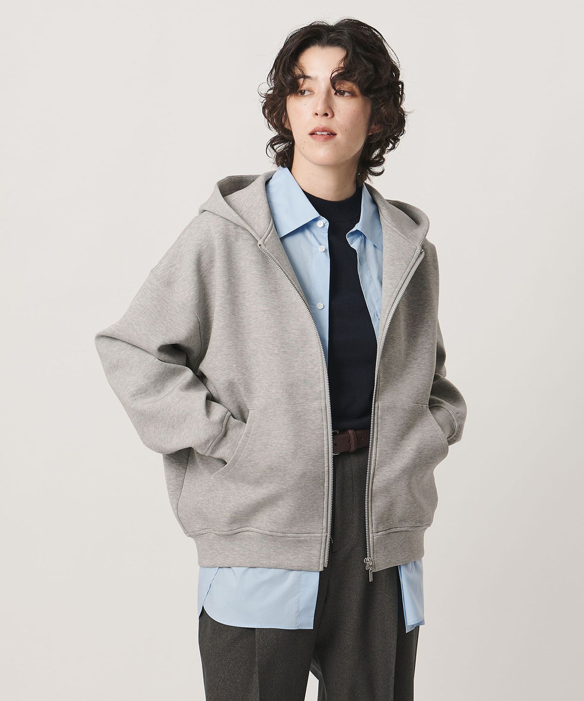 ＜MARW UNITED ARROWS＞空气层拉链连帽衫