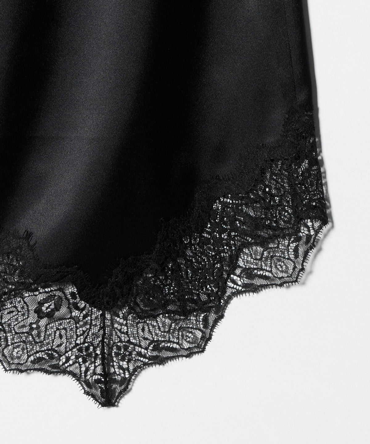 <ASTRAET> Satin Lace Hem Skirt