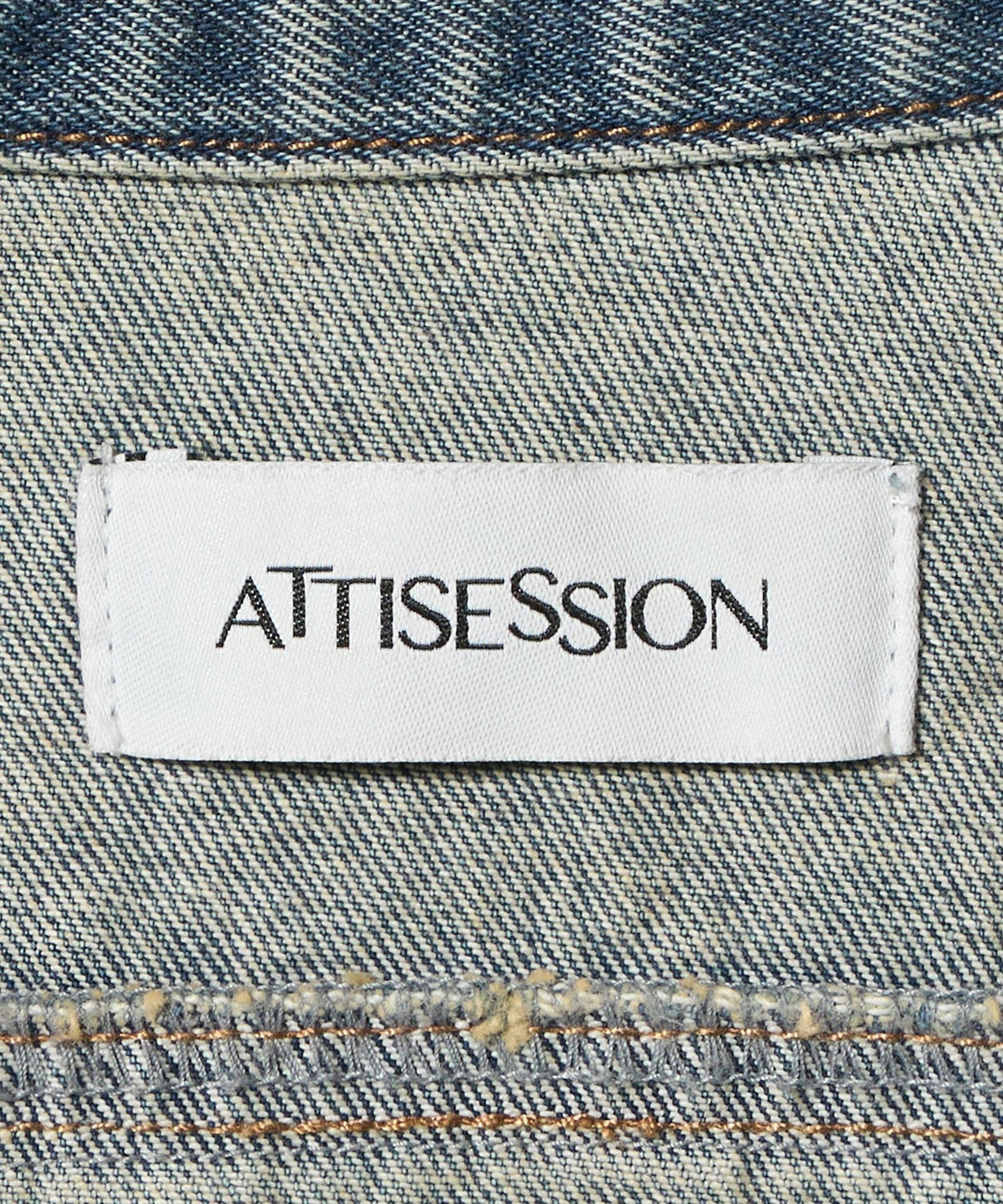 ＜ATTISESSION＞脏污洗水牛仔衬衫