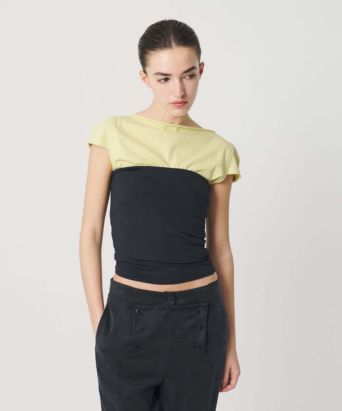 T-shirt en coton à manches capuchon ＜ATTISESSION＞