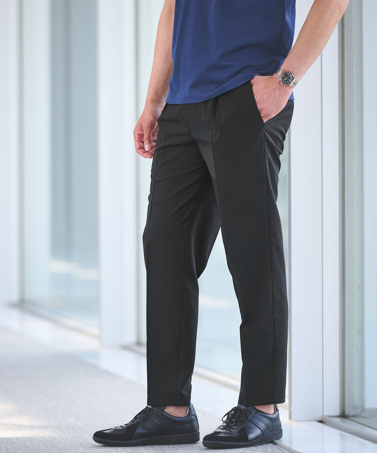 【網路限定】JUST fit 速乾聚酯纖維 單褶易搭長褲 -吸濕快乾-