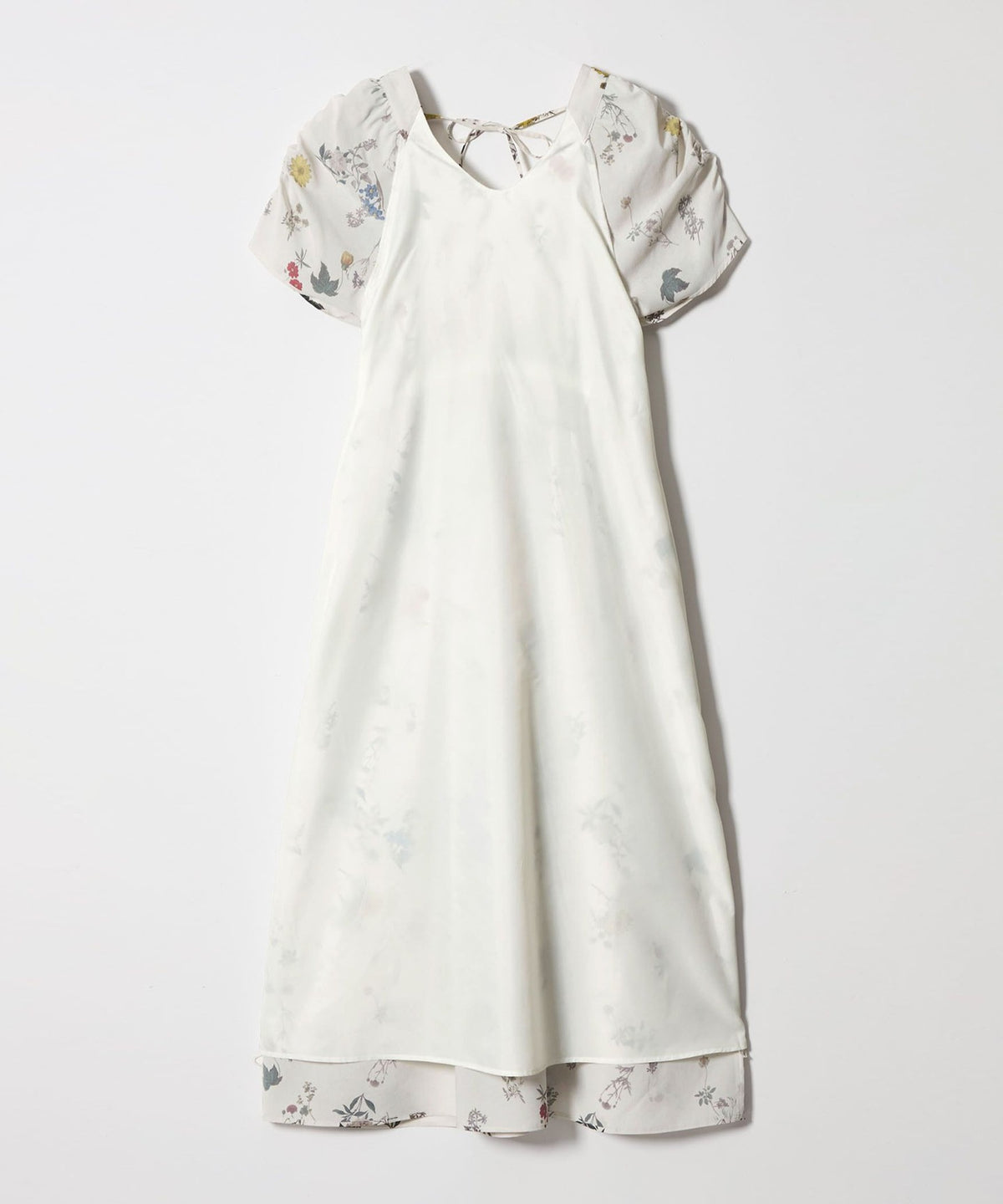 <EMMEL REFINES> EM Floral Print Gathered Puff Sleeve Dress