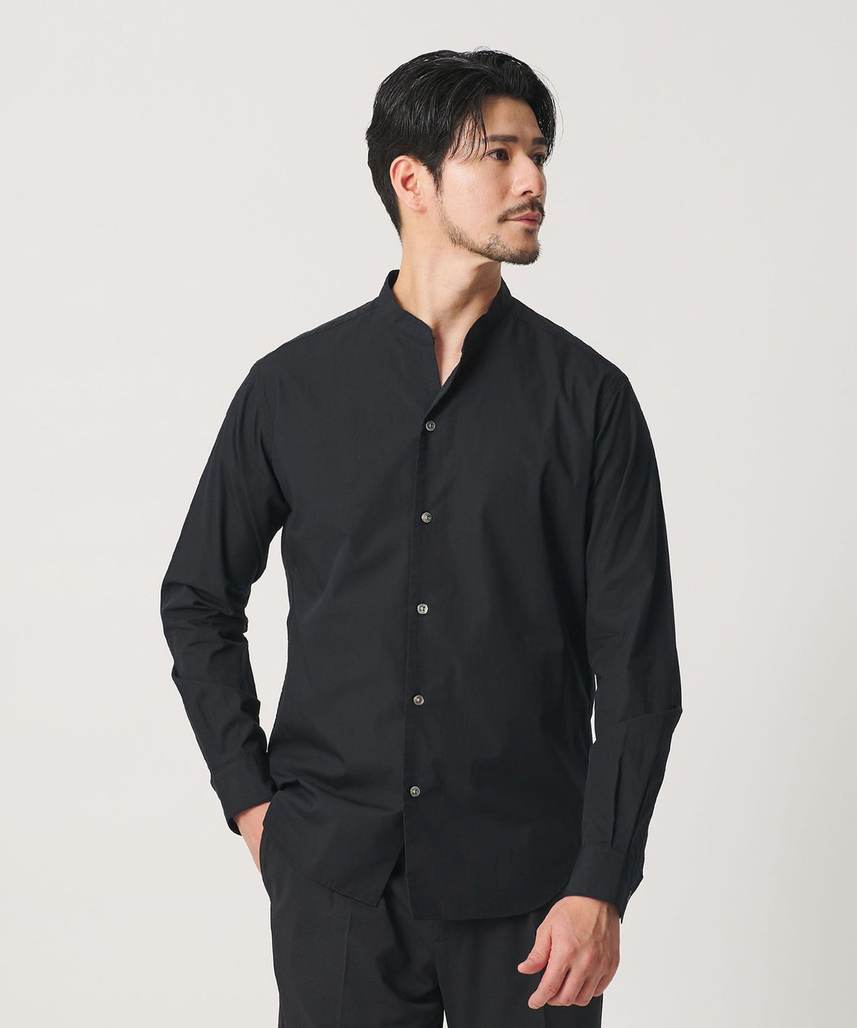 【網路限定 WARDROBE SMART】純棉立領開襟襯衫